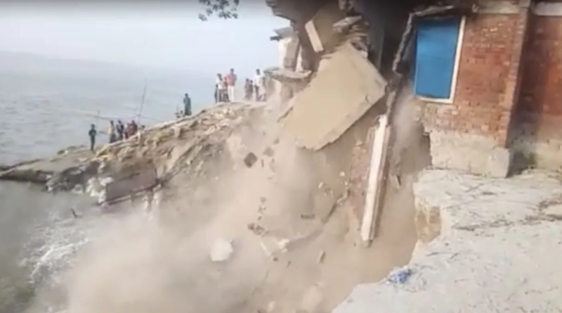bihar school demolished in ganga in katihar